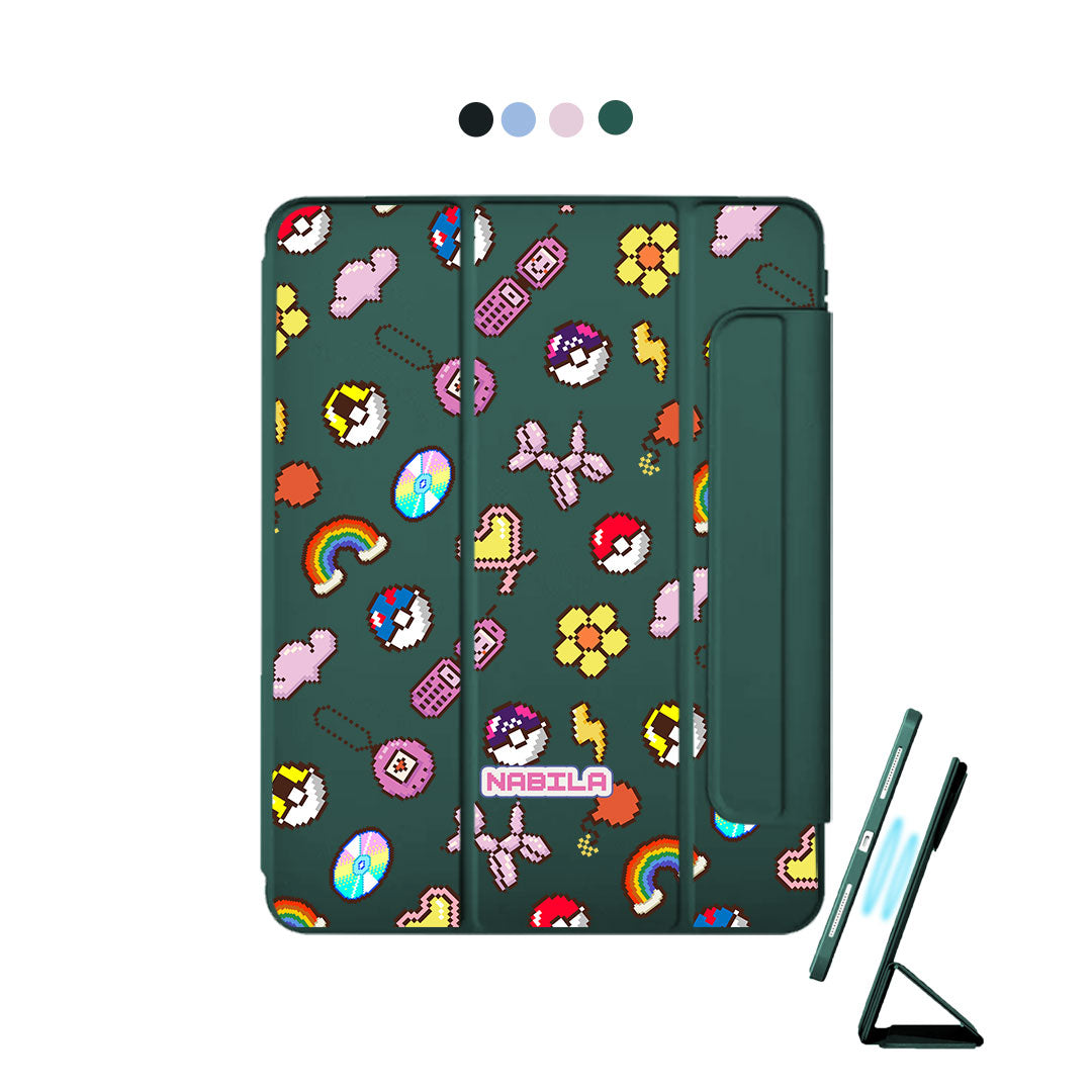 iPad Detachable Flip Cover - Pink glitch