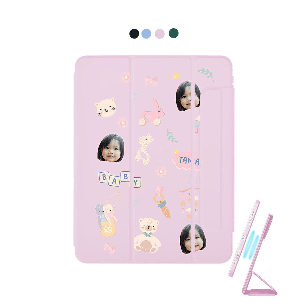 iPad Detachable Flip Cover - Face Grid Girl's Toys