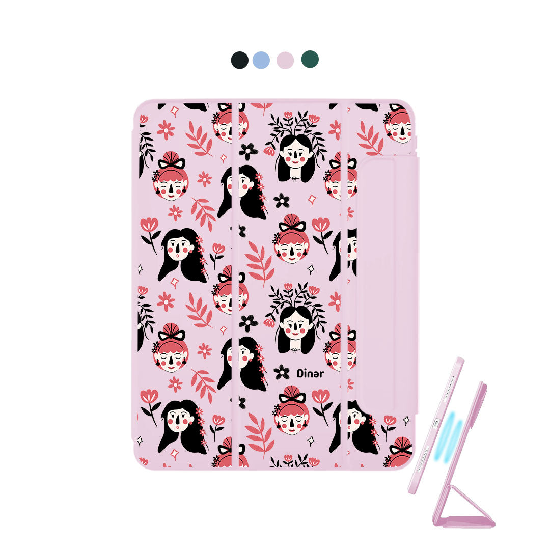 iPad Detachable Flip Cover - Flowery Faces
