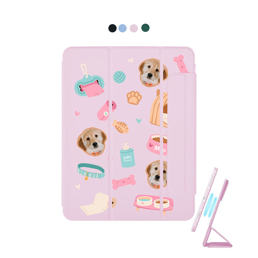 iPad Detachable Flip Cover - Pet Grid Puppy Life
