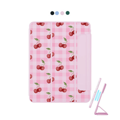 iPad Detachable Flip Cover - Cherry tartan