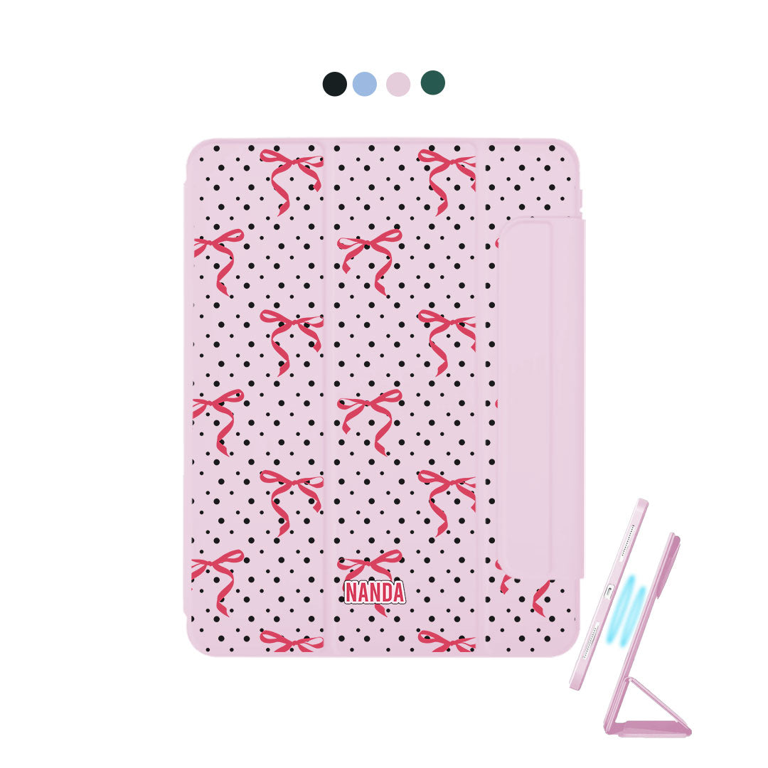 iPad Detachable Flip Cover - Red bows