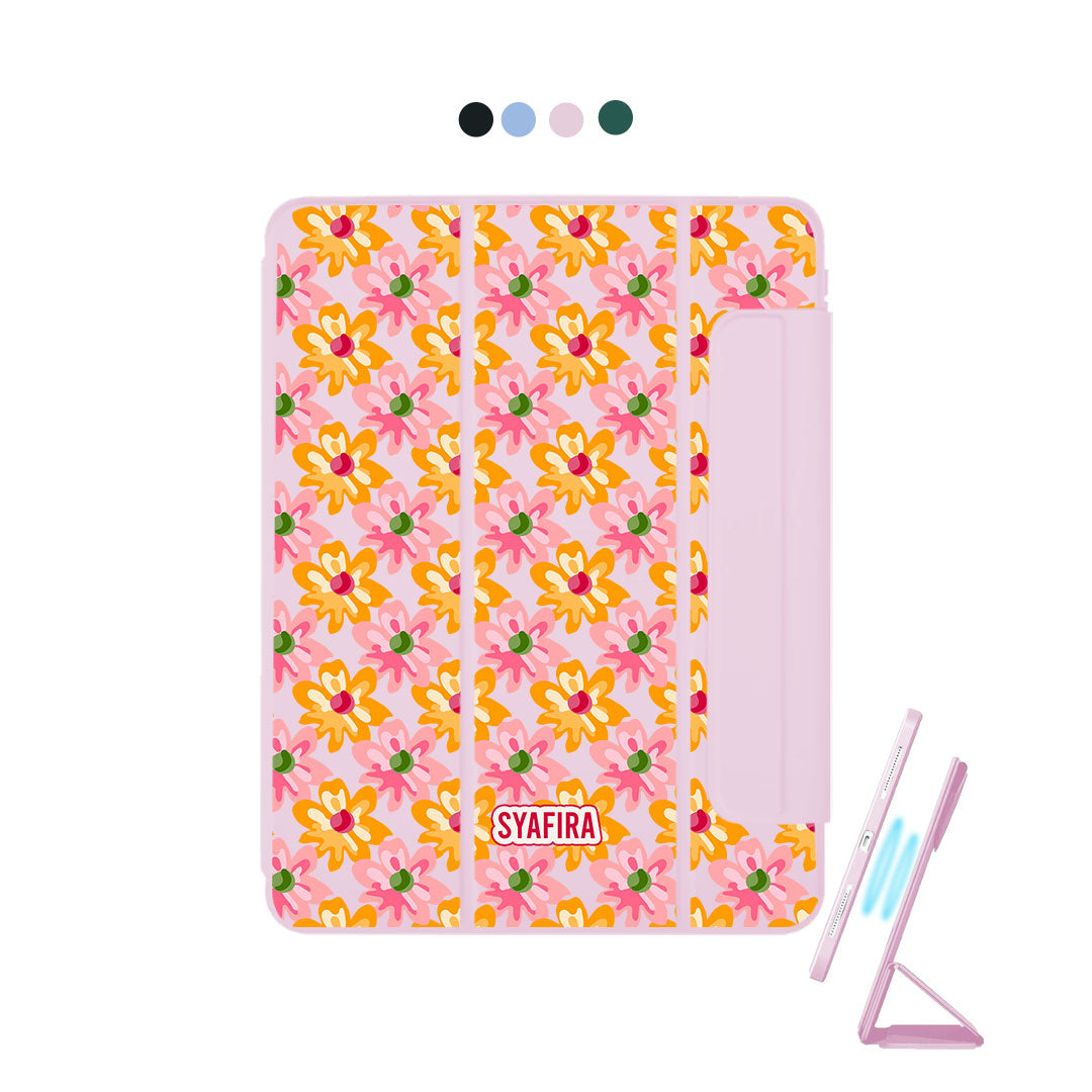 iPad Detachable Flip Cover - Tropical flower 2.0
