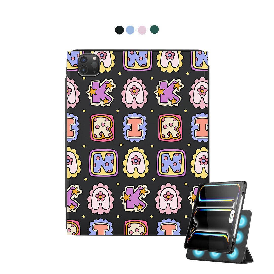 iPad Detachable Flip Cover - Adorable monogram 2.0
