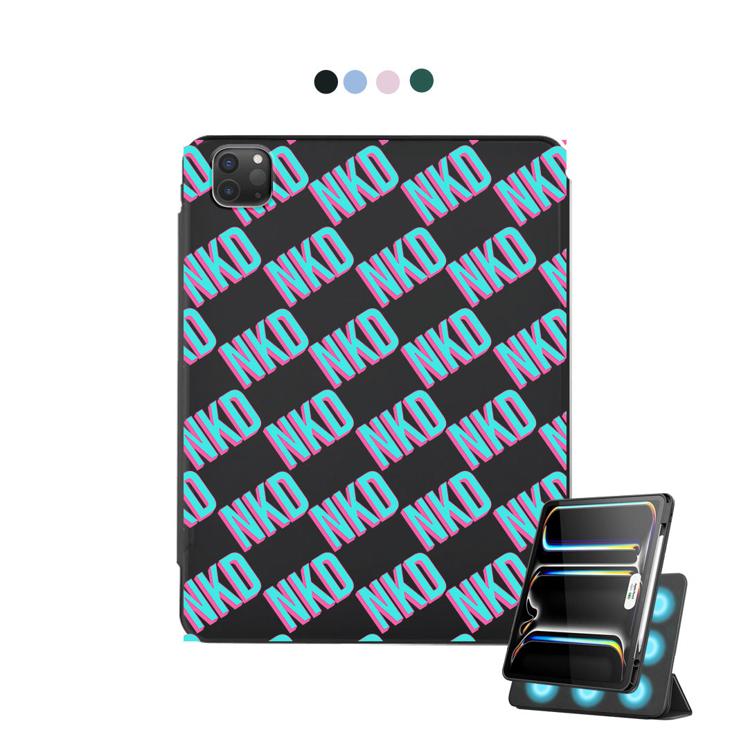iPad Detachable Flip Cover - Diagonal Initial Monogram 4.0