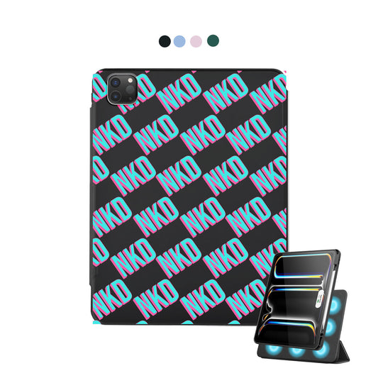 iPad Detachable Flip Cover - Diagonal Initial Monogram 4.0