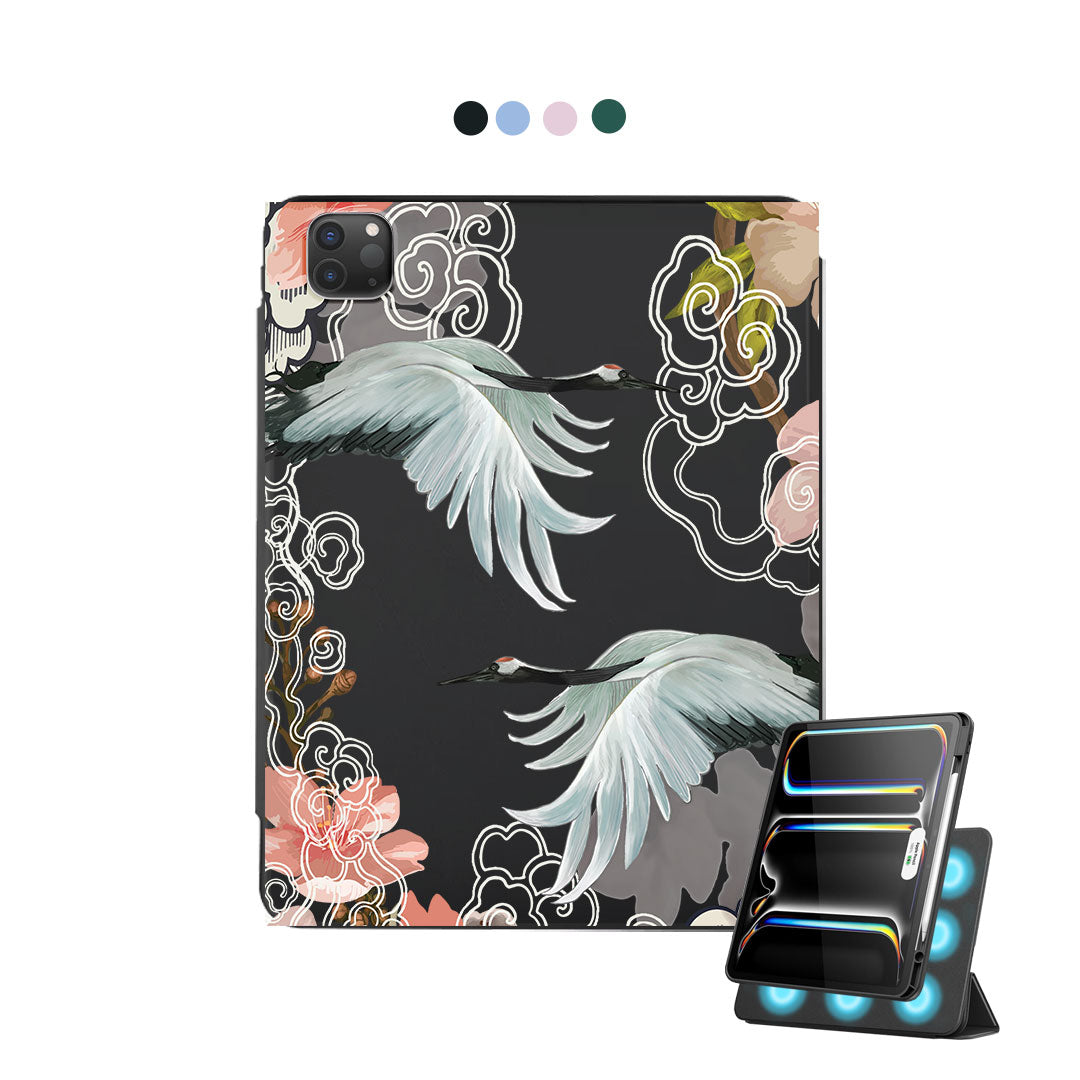 iPad Detachable Flip Cover - Oil Painting Birds