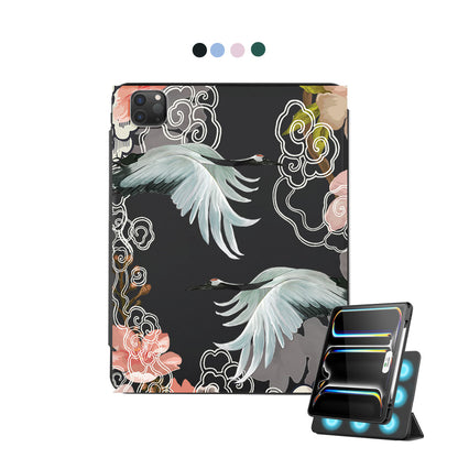 iPad Detachable Flip Cover - Oil Painting Birds
