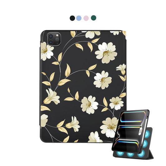iPad Detachable Flip Cover - White Magnolia