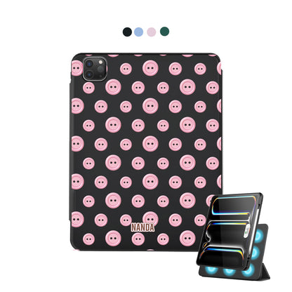 iPad Detachable Flip Cover - Pink buttons
