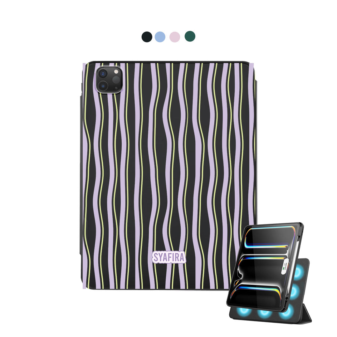 iPad Detachable Flip Cover - Purple lines