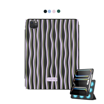 iPad Detachable Flip Cover - Purple lines
