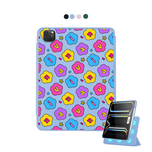 iPad Detachable Flip Cover - Flower Petals Monogram 4.0