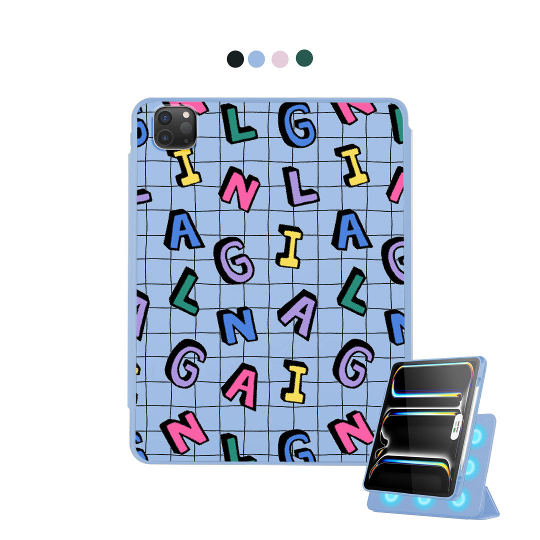 iPad Detachable Flip Cover - Playful Monogram 2.0