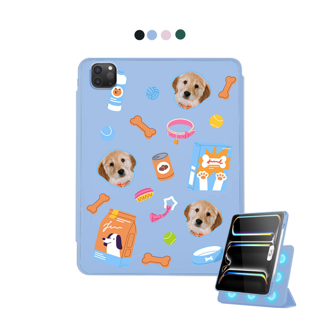 iPad Detachable Flip Cover - Pet Grid Puppy Sweet Treats