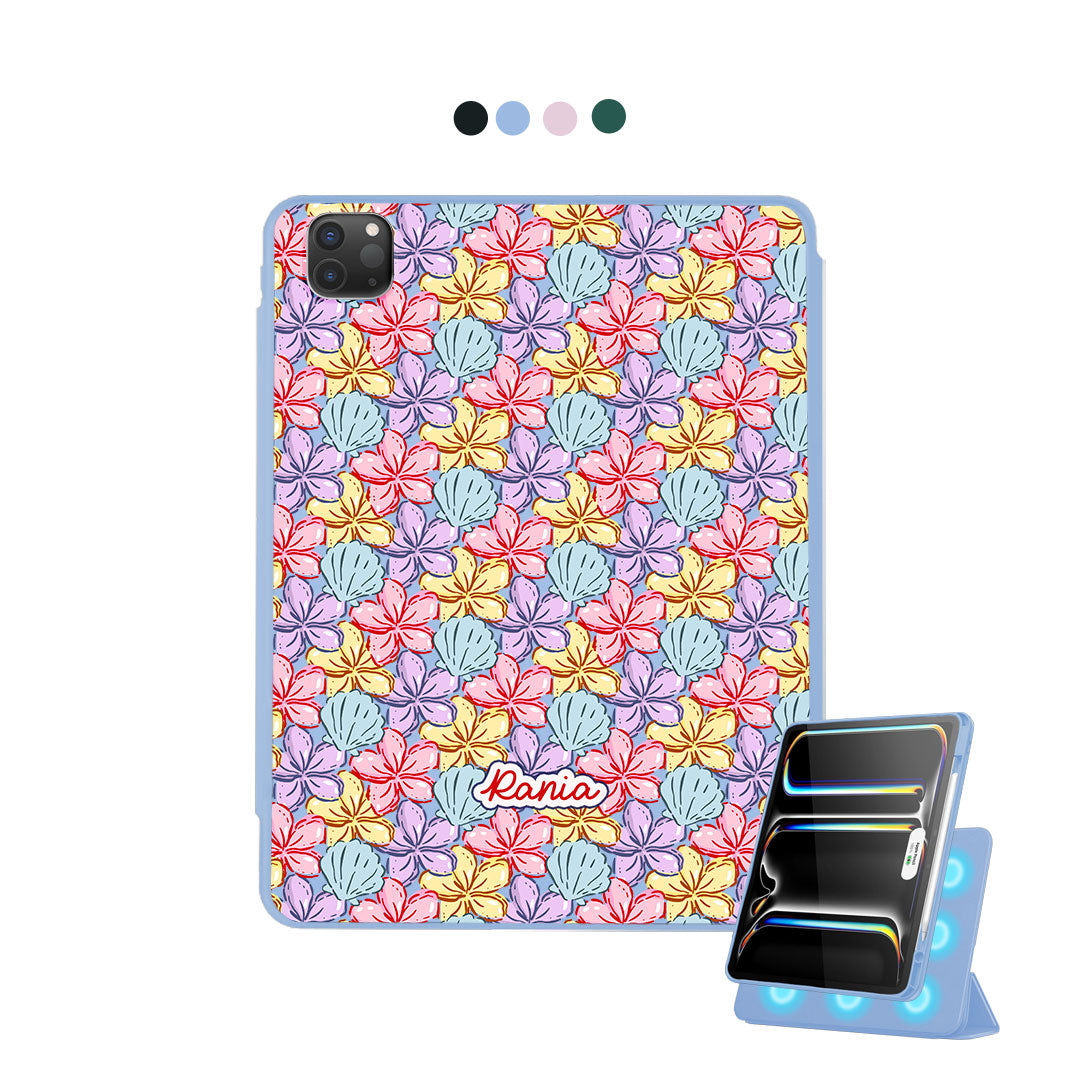 iPad Detachable Flip Cover - Beach flowers