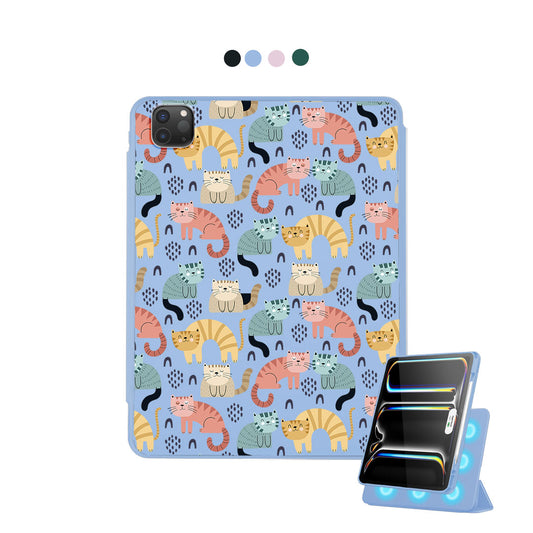 iPad Detachable Flip Cover - Rainbow Meow