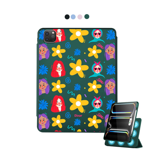 iPad Detachable Flip Cover - Daisy Faces
