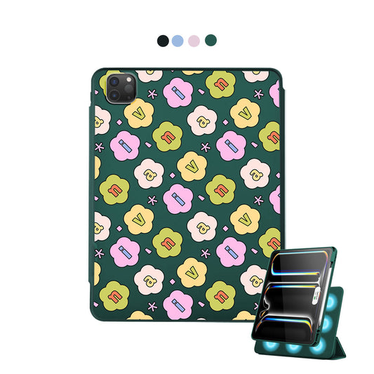 iPad Detachable Flip Cover - Flower Petals Monogram 1.0