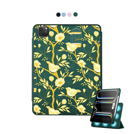 iPad Detachable Flip Cover - Lovebird Monochrome 2.0