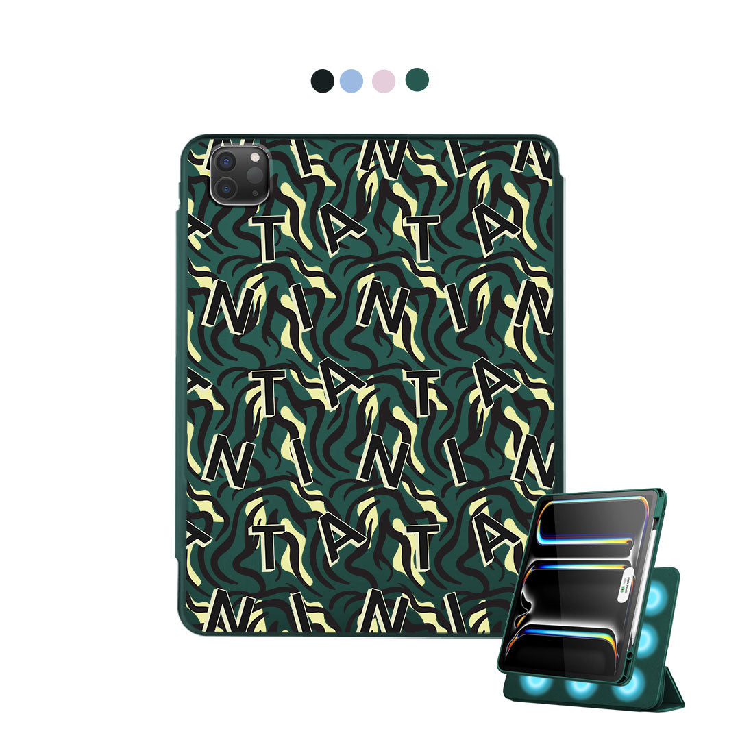 iPad Detachable Flip Cover - Tiger monogram 3.0