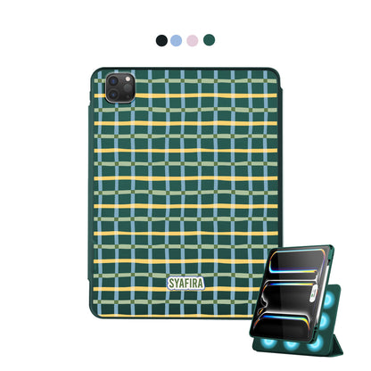 iPad Detachable Flip Cover - Beige grid