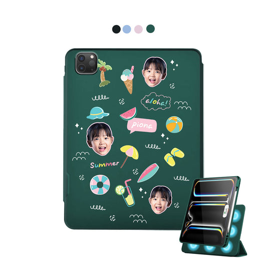 iPad Detachable Flip Cover - Face Grid Summer