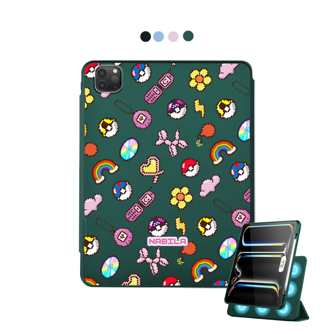 iPad Detachable Flip Cover - Pink glitch