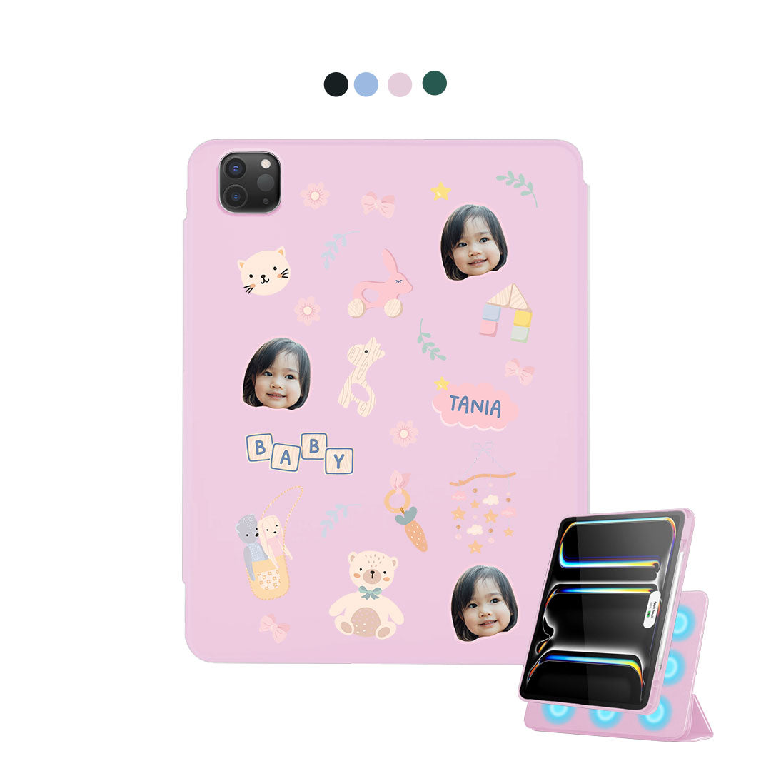 iPad Detachable Flip Cover - Face Grid Girl's Toys