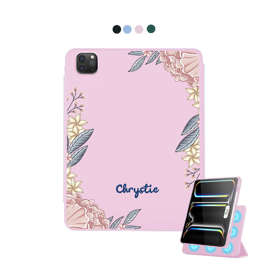 iPad Detachable Flip Cover - Pink Florals