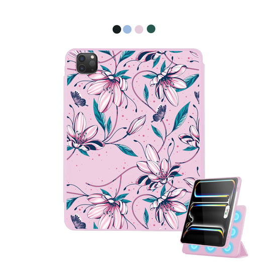iPad Detachable Flip Cover - Pink Tulip
