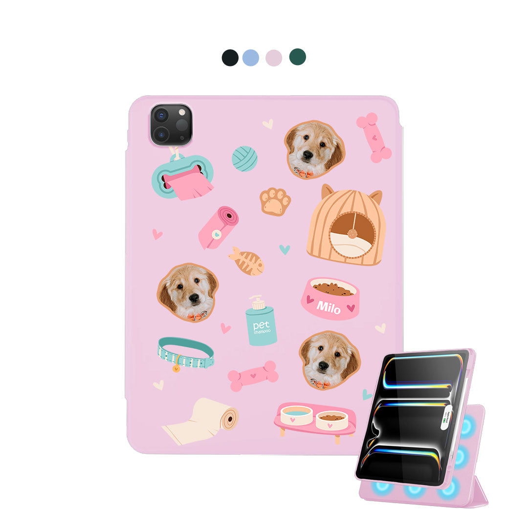 iPad Detachable Flip Cover - Pet Grid Puppy Life