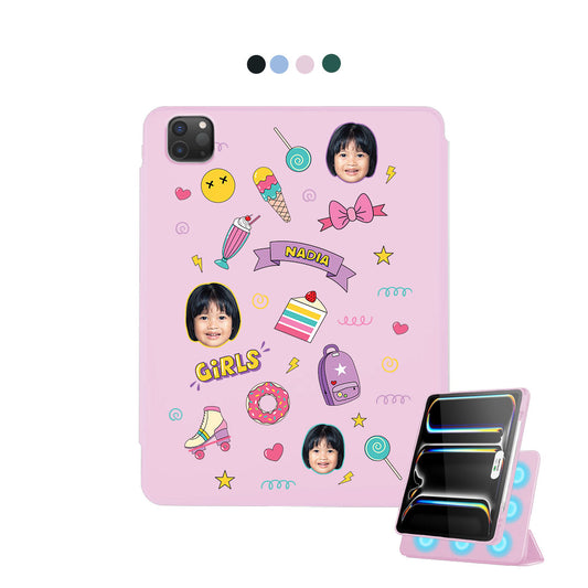 iPad Detachable Flip Cover - Face Grid Comic