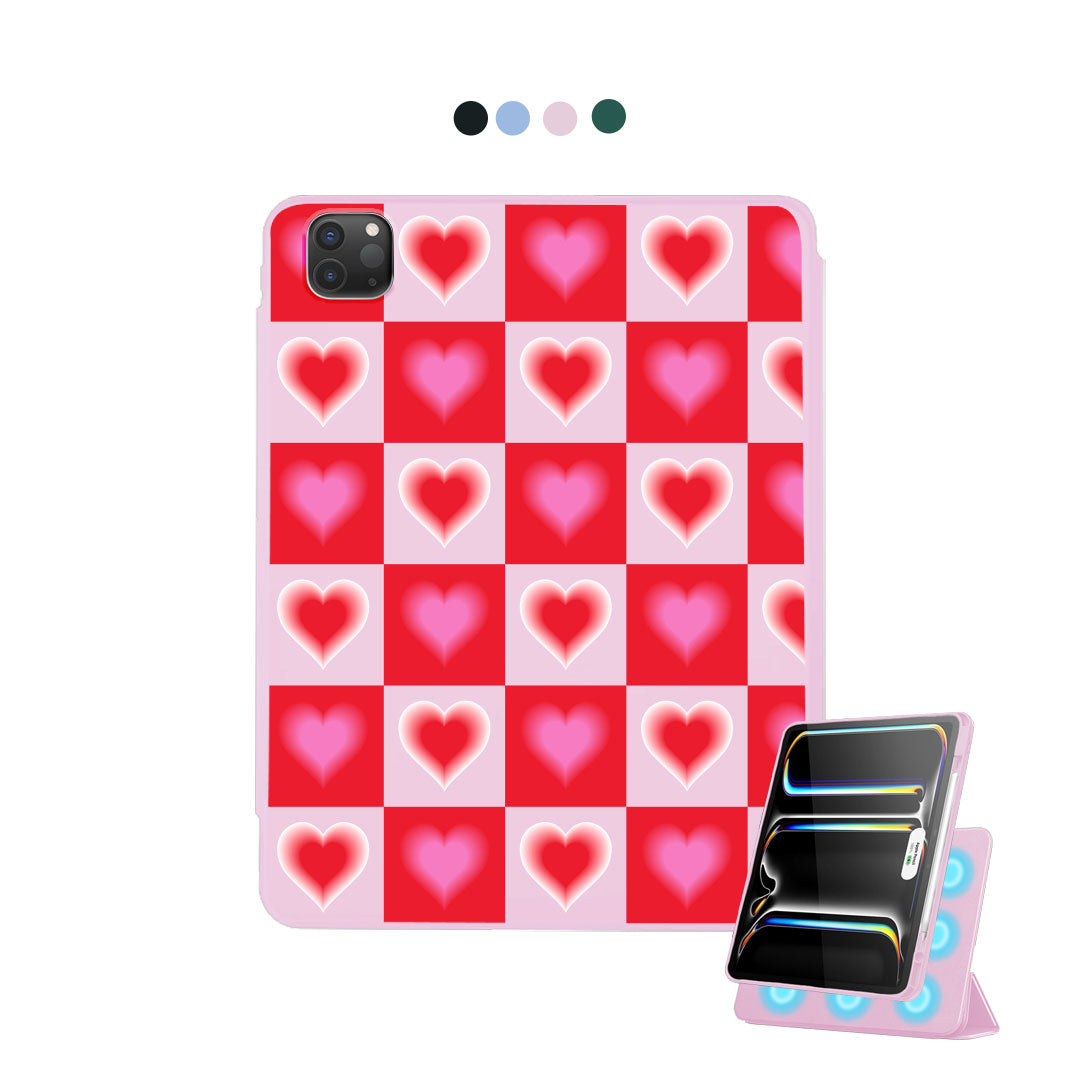 iPad Detachable Flip Cover - Love checkered