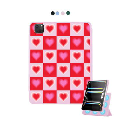 iPad Detachable Flip Cover - Love checkered