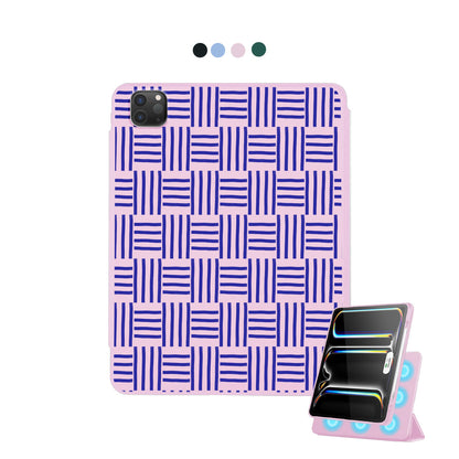 iPad Detachable Flip Cover - Naval checkered