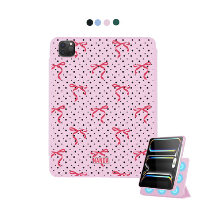iPad Detachable Flip Cover - Red bows