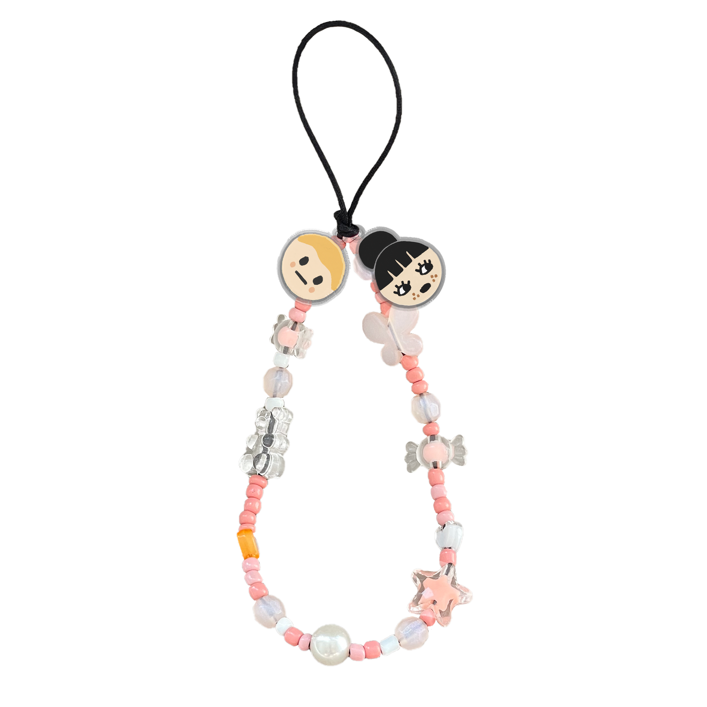 Beaded Strap with Acrylic Charm  - Doodle 1.0