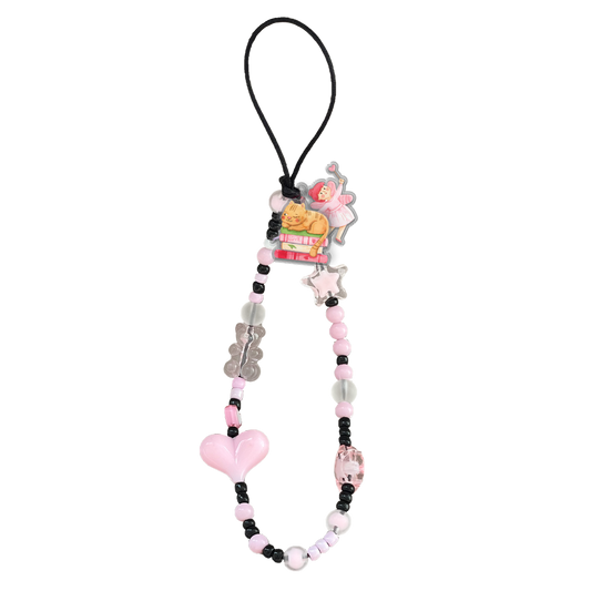 Beaded Strap with Acrylic Charm  - Fairy Cat