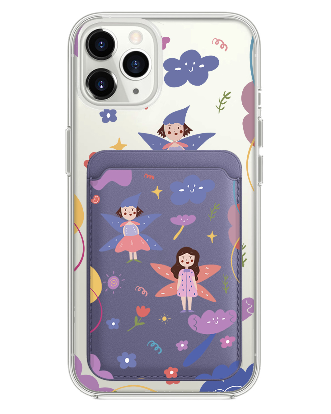iPhone Magnetic Wallet Case - Fairy Pattern