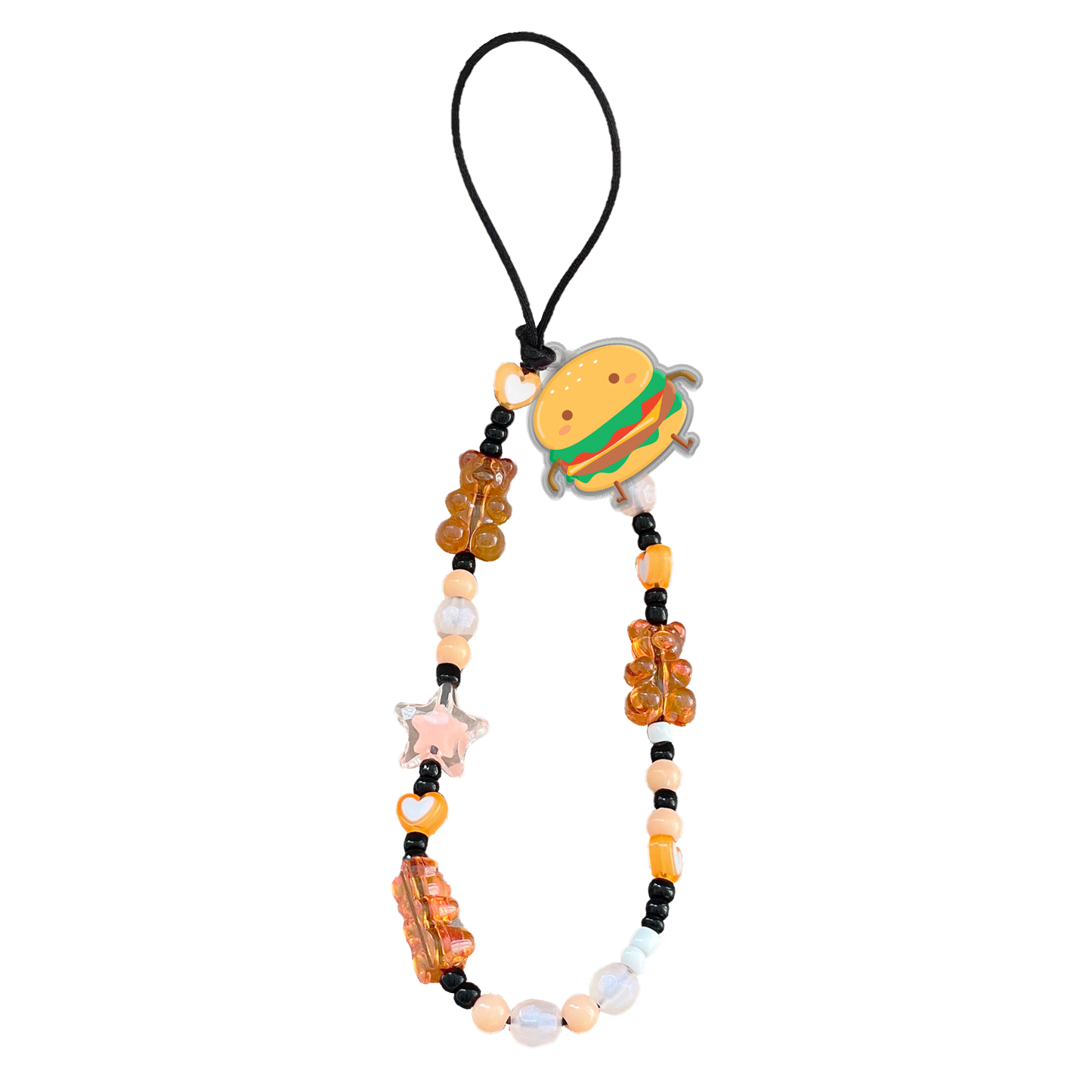 Beaded Strap with Acrylic Charm  - Fast Foodies