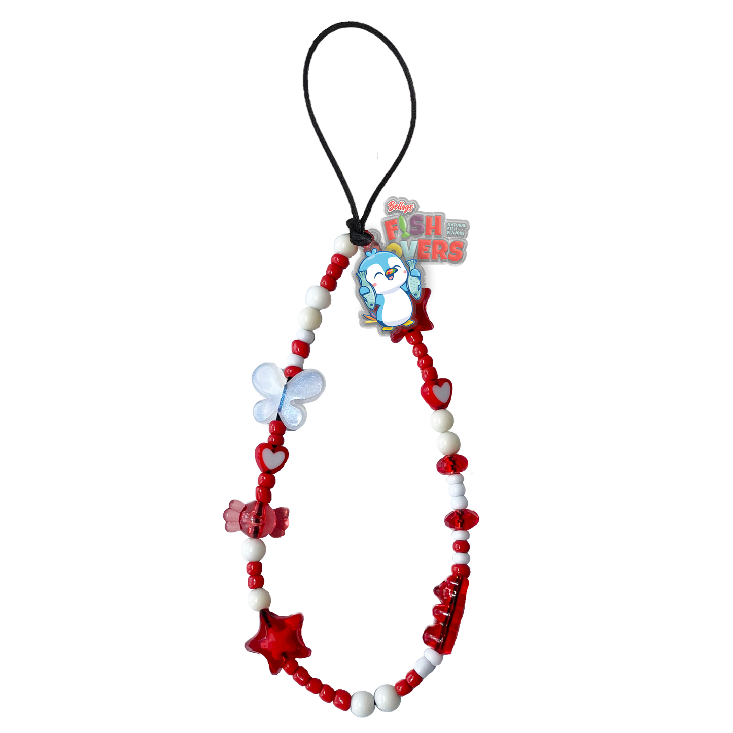 Beaded Strap with Acrylic Charm  - Fish Lovers