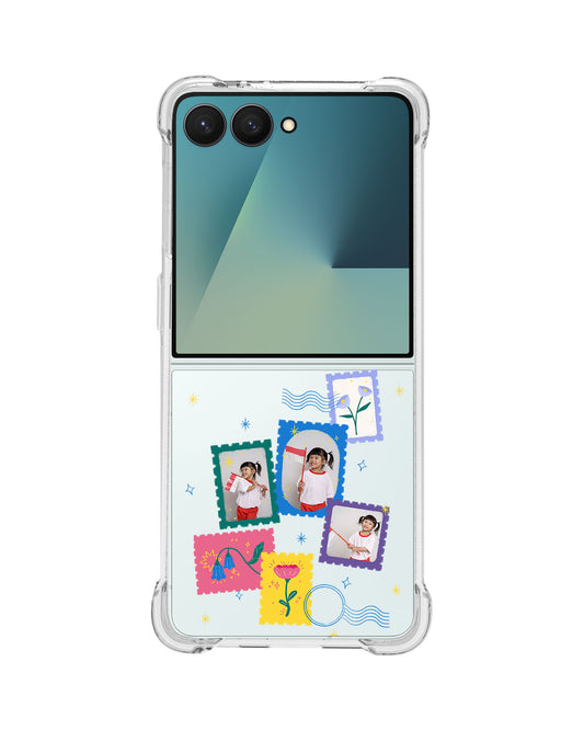 Android Flip / Fold Rearguard Hybrid - Face Grid Floral Stamps