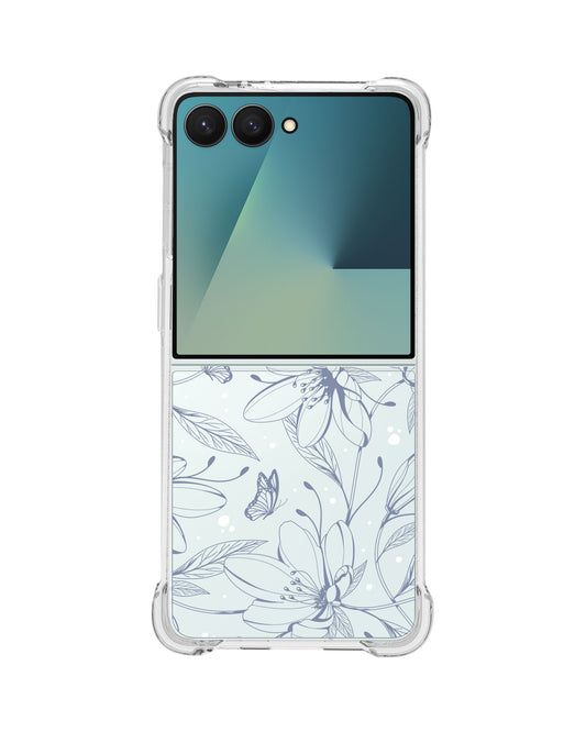 Android Flip / Fold Rearguard Hybrid - Sketchy Flower & Butterfly 2.0