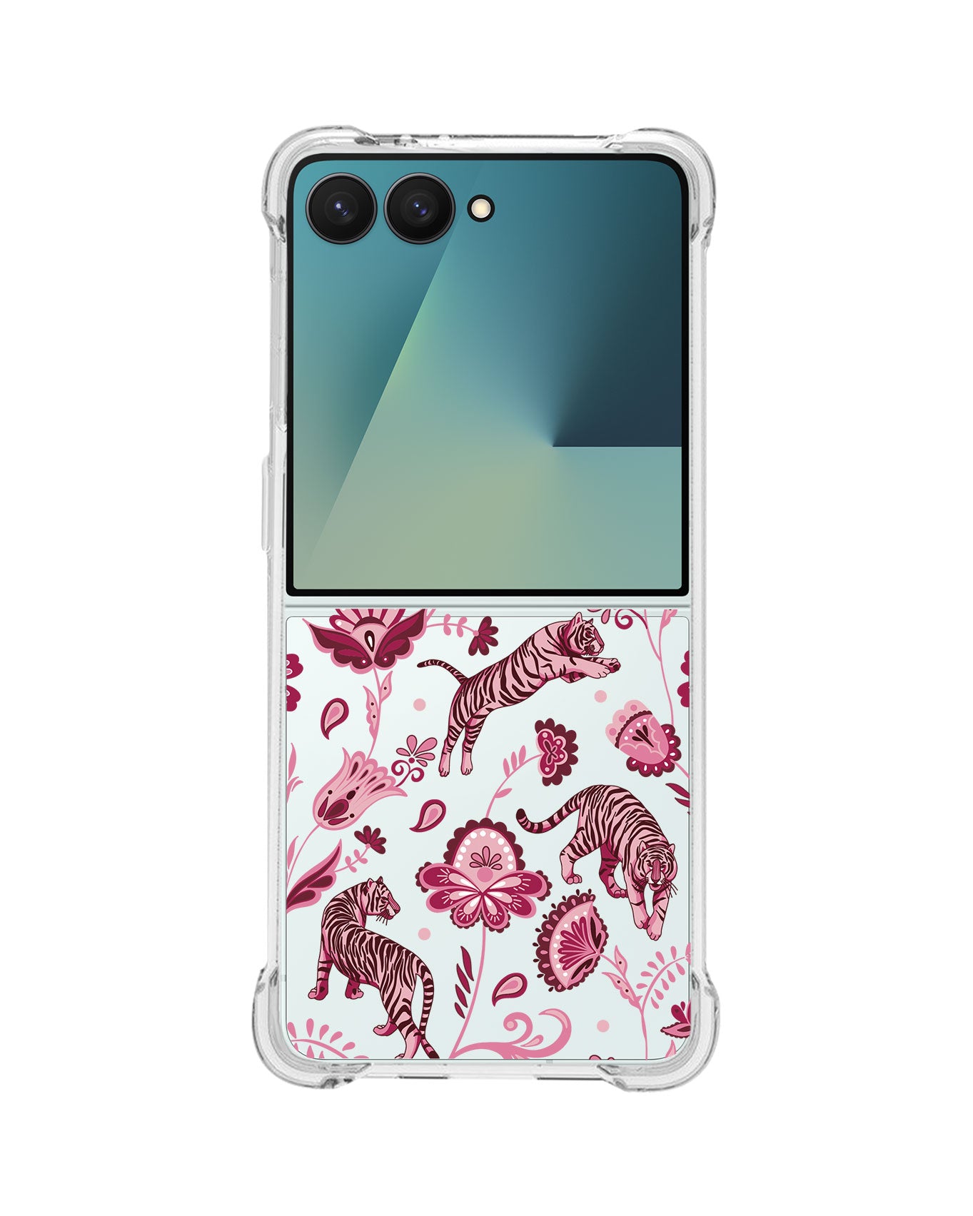Android Flip / Fold Rearguard Hybrid - Tiger & Floral 2.0