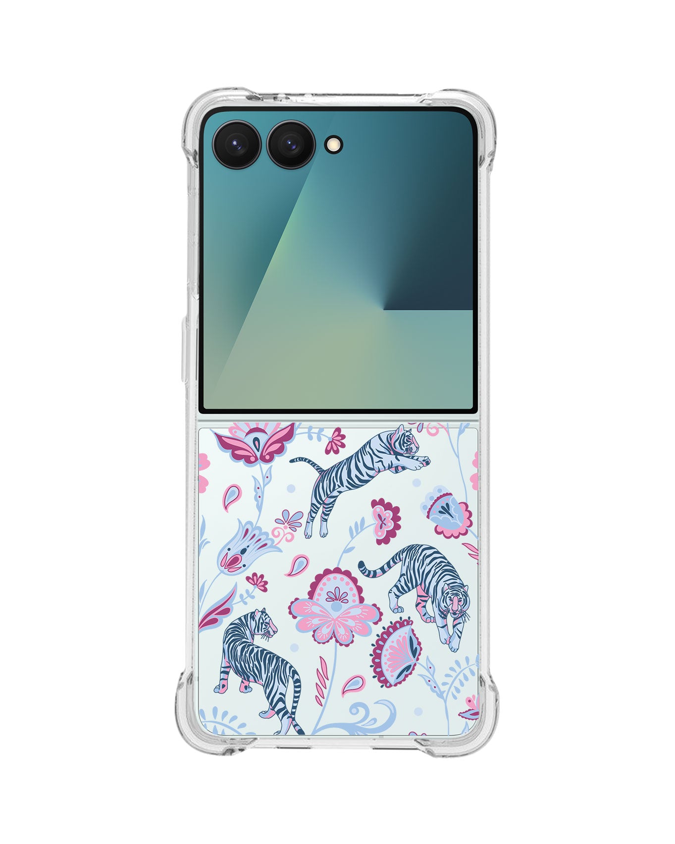 Android Flip / Fold Rearguard Hybrid - Tiger & Floral 3.0