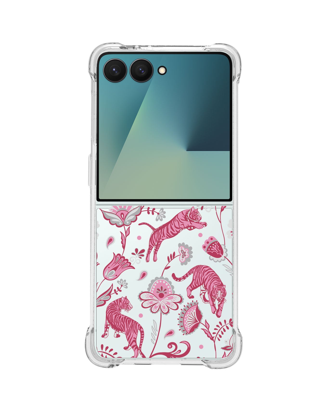 Android Flip / Fold Rearguard Hybrid - Tiger & Floral 7.0