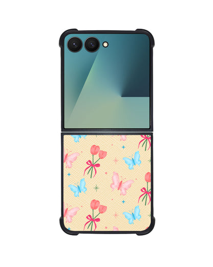 Android Flip / Fold Leather Grip - Coquette Butterfly