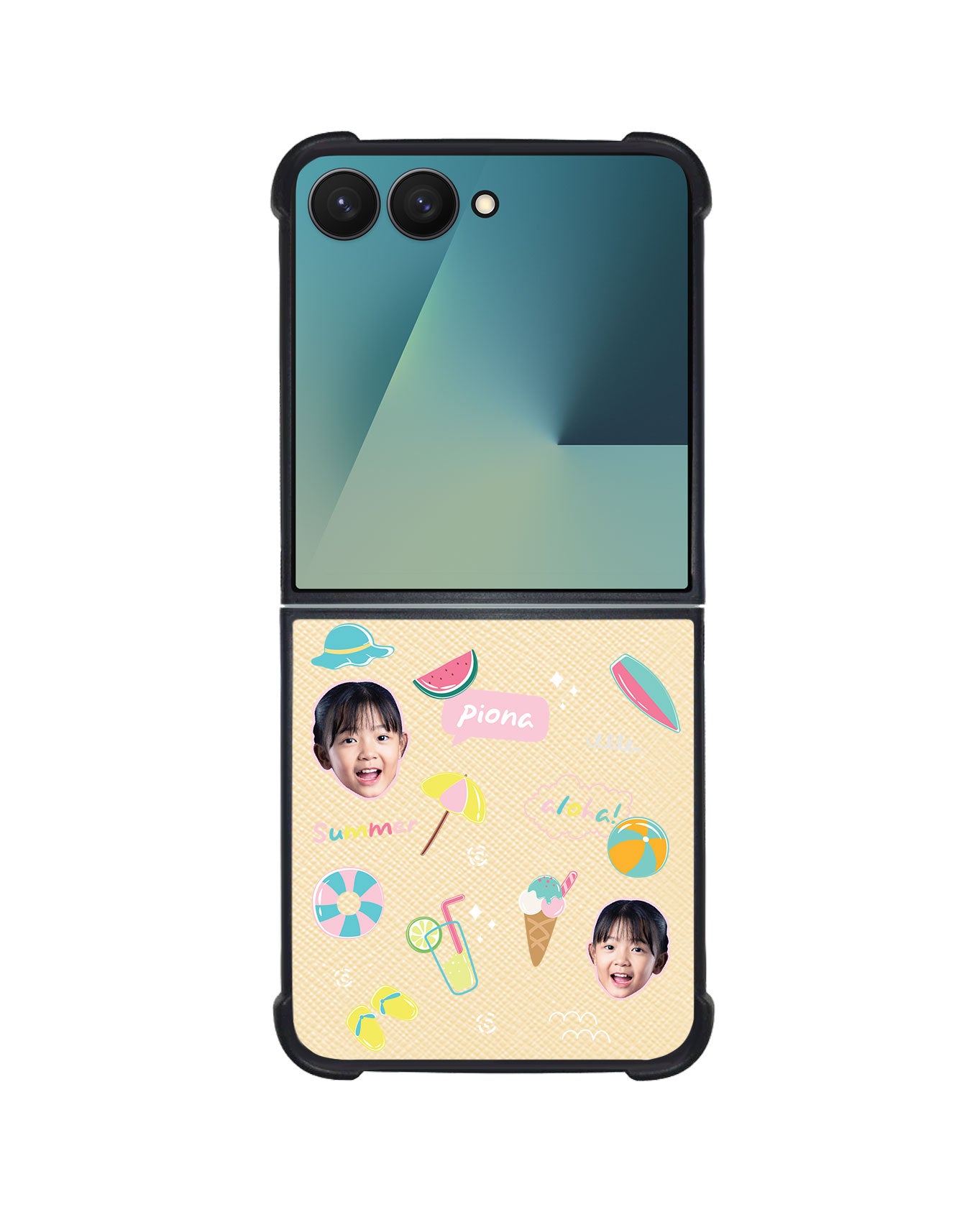 Android Flip / Fold Leather Grip - Face Grid Summer