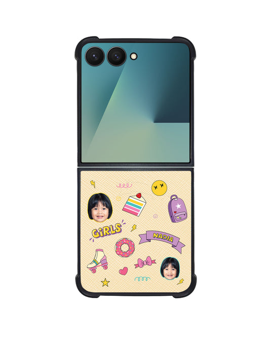 Android Flip / Fold Leather Grip - Face Grid Comic
